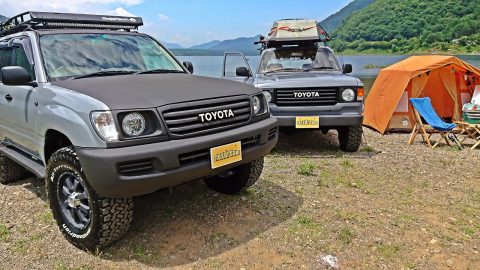 ランクル１００・ランクル８０・ＦＪクルーザーで湖畔キャンプに行ってきました！！